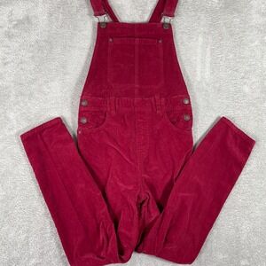 Free People Corduroy Overalls Womens 28 Red Regular Fit We The Free
